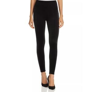 SPANX Women's High Waisted Velvet Leggings Medium Black Elastic Waist